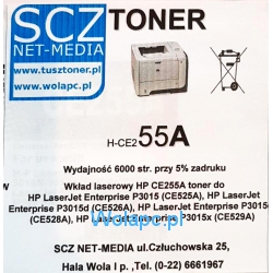 Toner zamiennik HP 55A, HP CE255A do HP LaserJet Enterprise P3010/P3011/ P3015